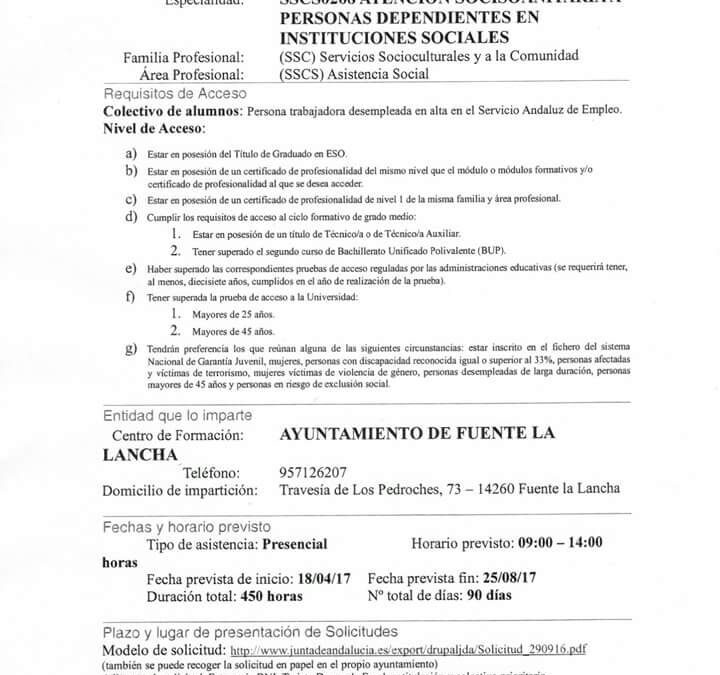 CURSO ATENCION SOCIOSANITARIA