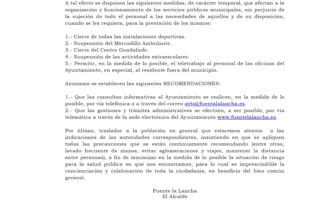 BANDO DE ALCALDIA.SERVICIOS MUNICIPALES